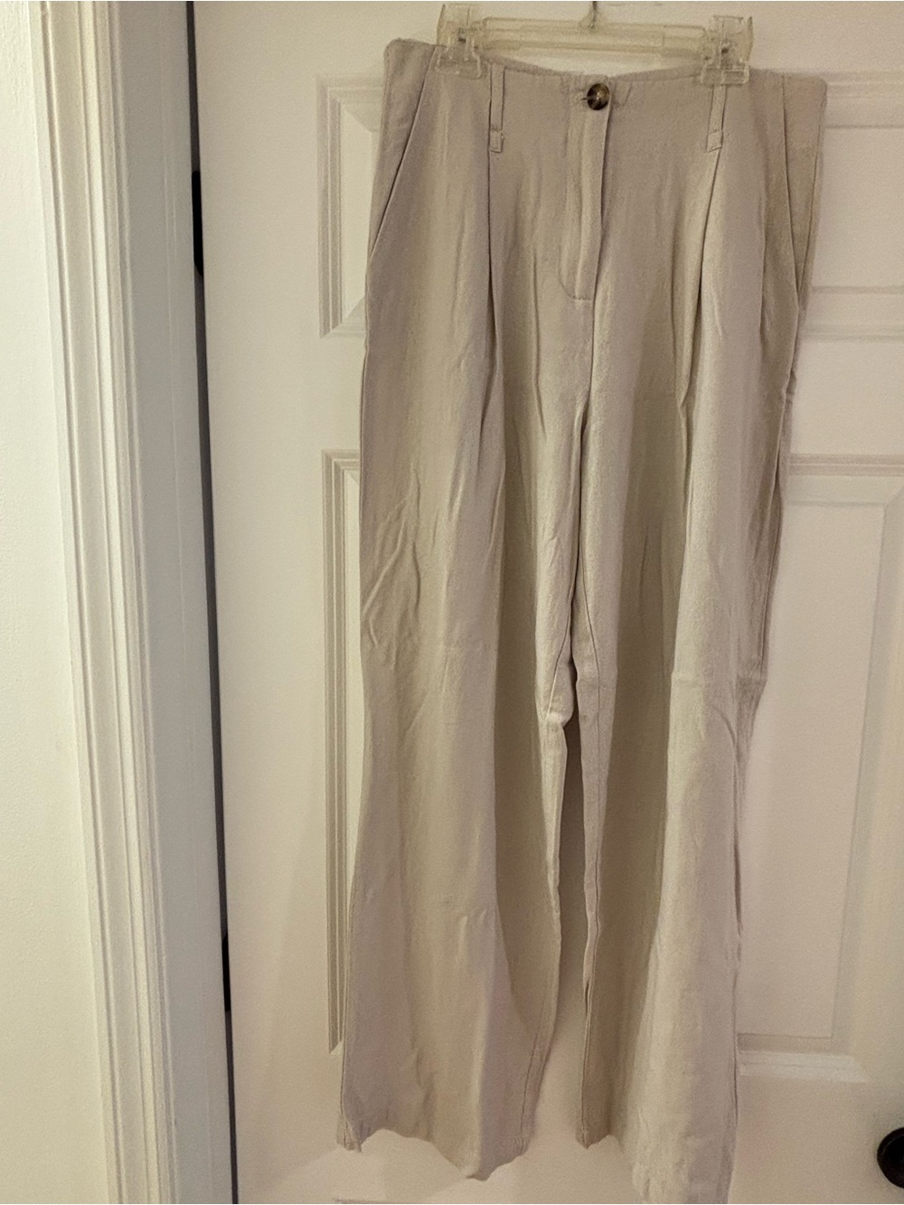 Beige Wide-Leg woman’s  pants